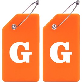 Gostwo - Paquete de 2 etiquetas de silicona para equipaje, bolsa escolar, maleta, instrumento, color naranja (G)