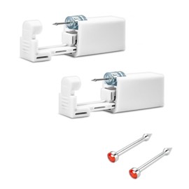 TAOJIANGYAOYAO 6 Pieces Disposable Piercing Kit Nose, Nose Piercing Gun Kit, With 2 Nose Studs, 2 Self Tapping Guns, Including 2 Cotton Pads (red)