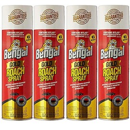 Bengal Roach Killer, 11 oz, Can, Viscous Liquid, Mild Ethereal, Spray, 4 Count