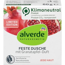 alverde Natural Cosmetics Solid Shower Gel with Pomegranate Fragrance, 60 g