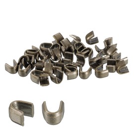sourcing map 100Pcs Zipper Slider Retainers, #10 U Shape Top Stoppers for Bags Coats Jackets Closed-end Zippers Replacing, Bronze Tone