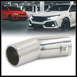 Hihaha 60mm Inlet Bent Angle Stainless Steel Car Exhaust Tail Muffler Pipe Durable Material