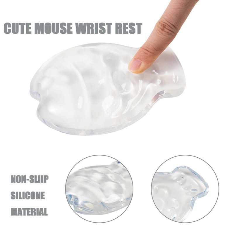 White Gel Mouse Wrist Rest–Clear Cute Fish Mouse Wrist Rest,