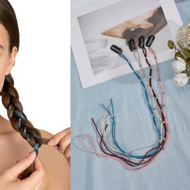 NICENEEDED 6 PCS Hair Chain for Braids, Imitation Pearl and Boho Bead Braided Hair Clip, Goth Fashion Hair Band Chain for Women DIY Braids Accessories