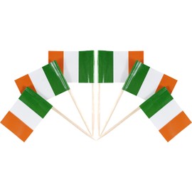 QQSD Ireland Toothpick Flag Irish Small Mini Cupcake Topper Flags,100 pcs