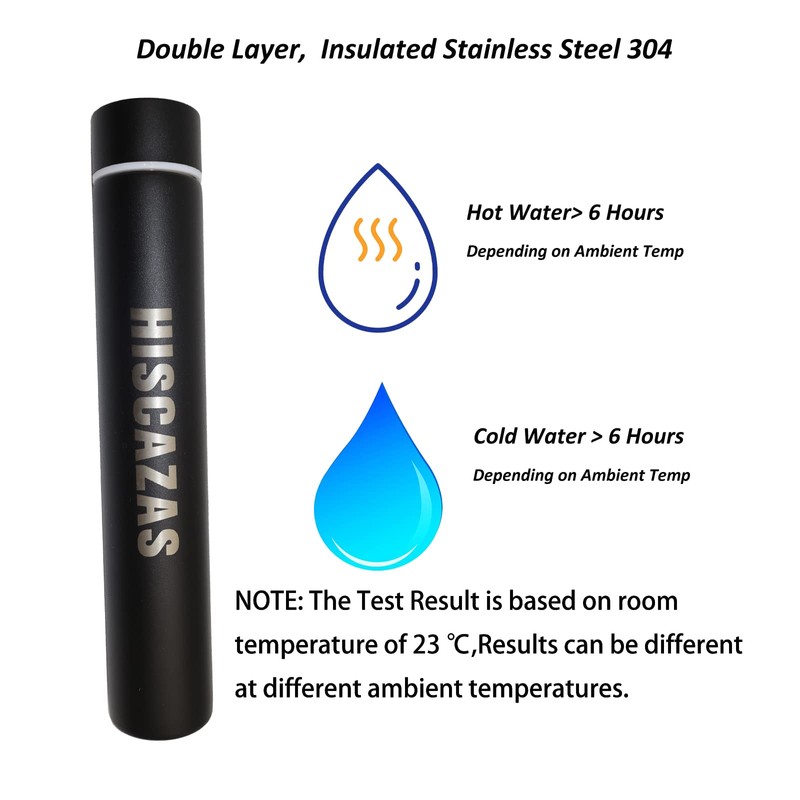 Thermos Flask Slim Long Water Bottle Dopper Stainless Steel 250