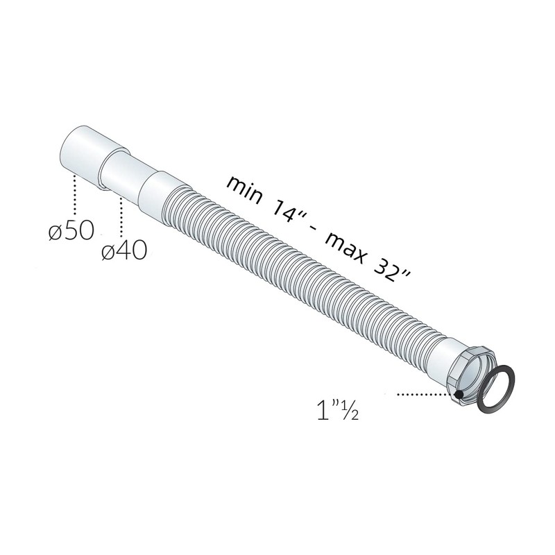 MUCOL 90 Degree Low Profile 1.5" Shower Drain Trap, 1.5"