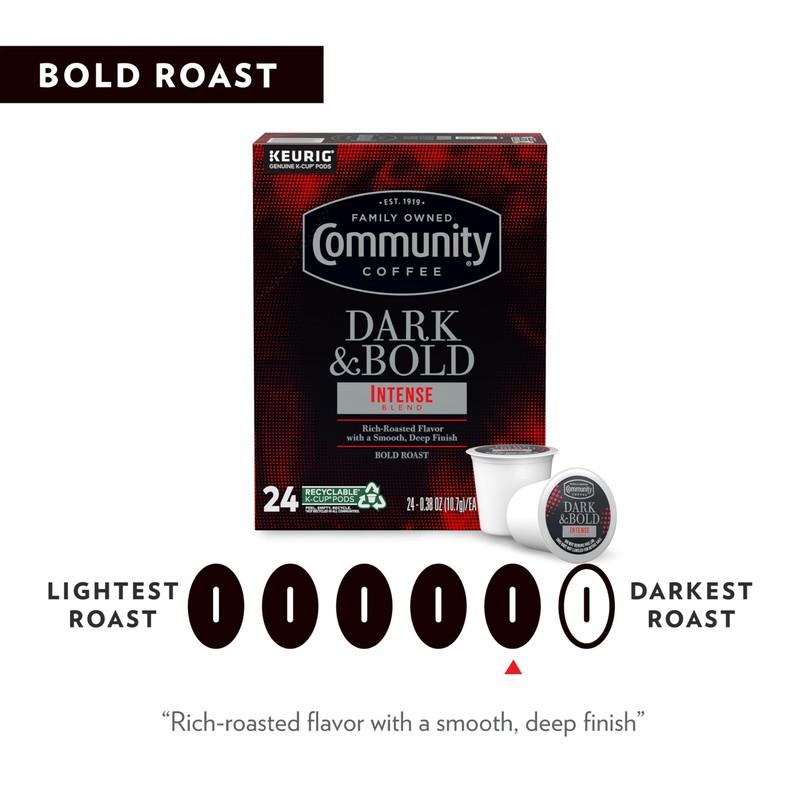 Community Coffee Dark & Bold Intense Blend 12 Count Coffee