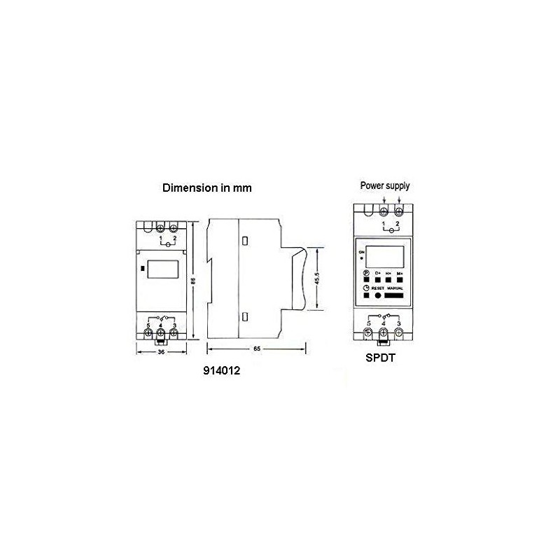 12V 7 Day, 24 hrs Programmable Timer 12VDC, 16A @240Vac
