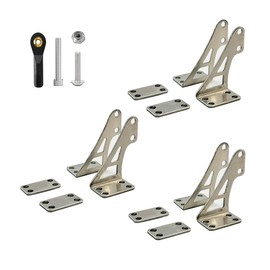 6 Sets Stainless Steel Control Horns L20×W12×H33mm 2 Holes Positions Control Horn for RC Airplane KT Model Plane Parts Accessories with Screw Nut and Ball Head End