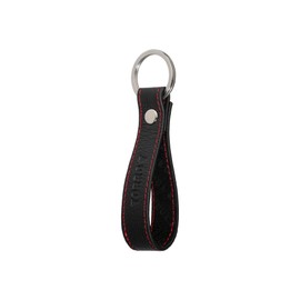TORRO High Quality Leather Brushed Metal Split Ring Key Ring 1" Diameter (Black)