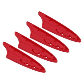 PATIKIL Knife Sheaths for Kitchen Knife for 3.5" Paring Knife, 4 Pcs Knife Edge Guard, Knife Sheath Covers Sleeves, Feather Fruit Knife Set, Red, 3.8"x 1"