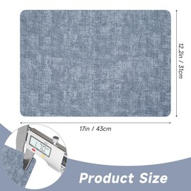 ArcaGuru Faux Leather Placemats Set of 8, Heat Resistant Non-Slip Place mats for Dining Table, Washable and Wipeable, Anti-Slip Place Mats for Indoors & Outdoors, 17 x 12.2 Inch, Azure