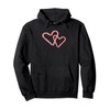 Peppermint Candy Cane Interlocking Hearts Christmas Holiday Pullover Hoodie