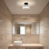 VIOLOEMI Crystal Black Semi Flush Mount Ceiling Light Modern Hallway