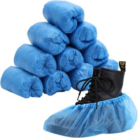 100 PCS (50 Pairs) Disposable Plastic Shoe Covers Rain Overshoes Protector Waterproof