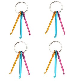 Zuoyou 4 Sets Mini Keychain Aluminum Crochet Hooks Knitting Needles 3 Sizes/Set (3mm,4mm,5mm)