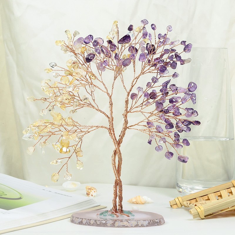 Nupuyai Crystal Tree Feng Shui Gemstone Tree, Lucky Tree, Money