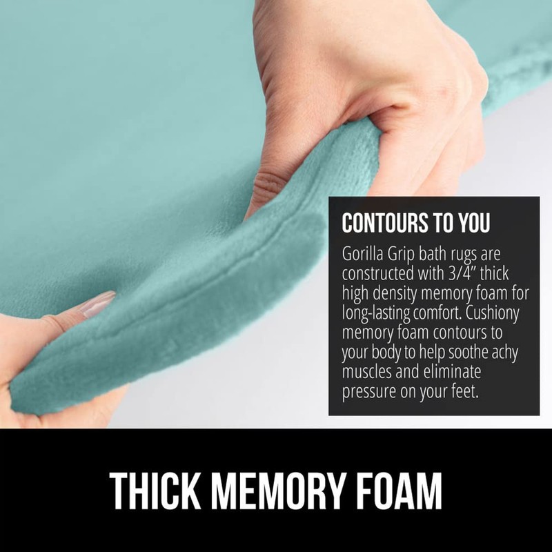 Gorilla Grip Thick Memory Foam Bath Rugs, Soft Absorbent Velvet