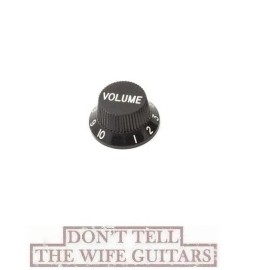 EMG 1-EMG Black Volume Knob Plastic Fender-Style For 6mm Split Shaft Potentiometers