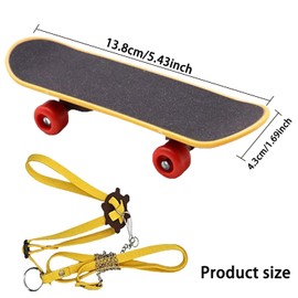 Lyfengdeam Adjustable Tortoise Leash and Funny Skateboard Set, Pet Tortoise Toys,Leash for Small Reptile Pets Skateboard