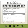 Herbal Roots Organic Beet Root Powder Capsules - 1,500mg per