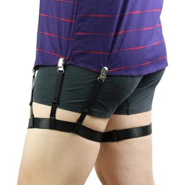 Shirt Stays for Men Adjustable Elastic Shirt Holders Non-slip Clamps Shirt Garters Keep Shirt tucked in for Police Military (Black)