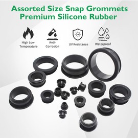 3/8" Drill Hole, 1/4" ID Silicone Rubber Top Hat Grommets for Wiring, 3/16" Groove Width, Automotive Firewall Wire Cable Protector Gasket Ring for Tubing in Hydroponic, Irrigation Systems, 35 pcs