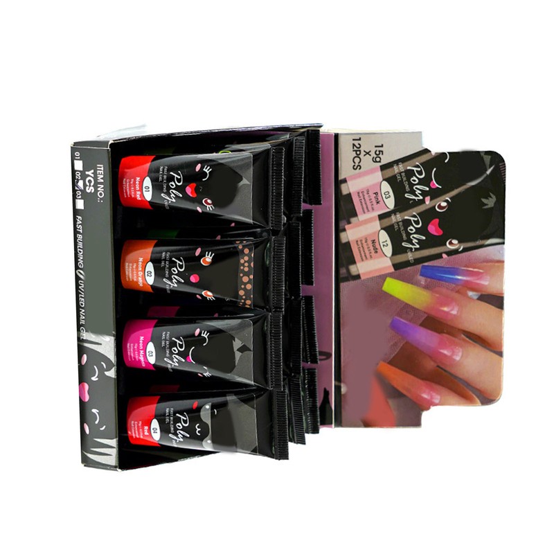 12 Pcs 15ml Nail Extension Gel Painless Odorless Safe UV