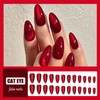 False Nails - 24PCS Short False Nails - Almond Red