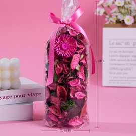 Pretysnow Potpourri Bags, Rose Scent Dried Flowers, Spring Home Decor Fragrance Sachet Petal, Potpourri Bowl Vase Filler Decorative, Fragrance for Bathroom, Car Freshener, 2.8oz