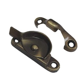 QCAA Zinc Die Cast Window Sash Lock, (2pack, Antique Brass Brushed)