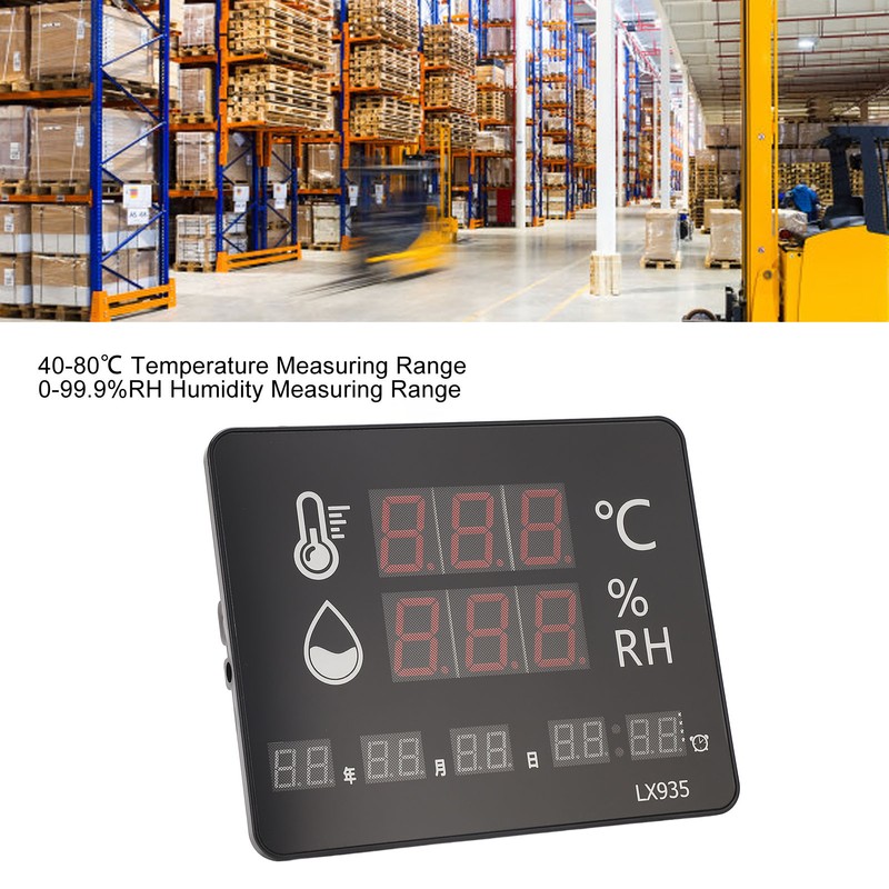 Temperature Humidity Meter High Accuracy Wall Mount Thermometer Hygrometer Alarm