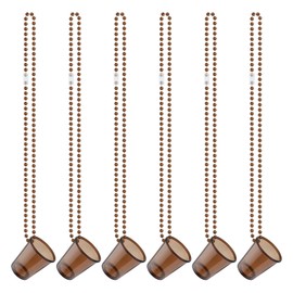 Bekecidi 6 Pcs Shot Glasses with Necklaces, Hen Party Mini Plastic Cups with Necklace on Beaded Reusable Cute Cups for Bachelorette Decorations Theme Party Supplies (Brown)