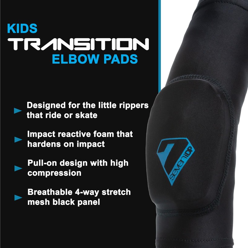 7iDP Transition Kids Elbow Pads – Ages 3-6, No-Strap Lightweight
