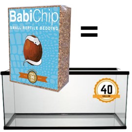 BabiChip Coconut Substrate for Reptiles Loose Small Sized Coconut Husk Chip Reptile Bedding (36 Quart)