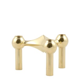 Stoff Nagel Kerzenhalter, Metall, Gold, 6,5 x 10,2 cm