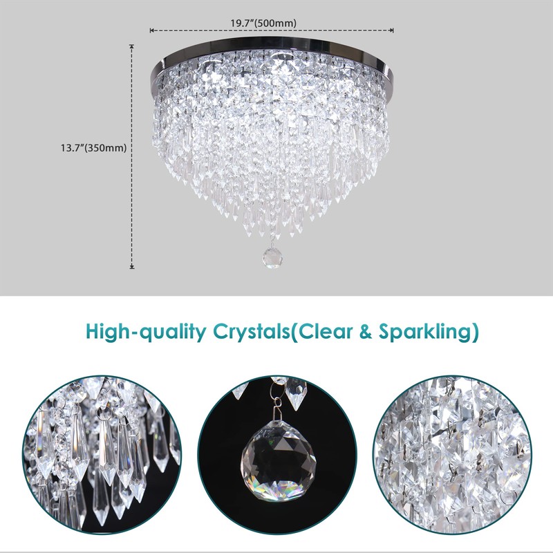 YPQXYHDA Modern Crystal Chandeliers LED 5 Tier Crystal Ceiling Light