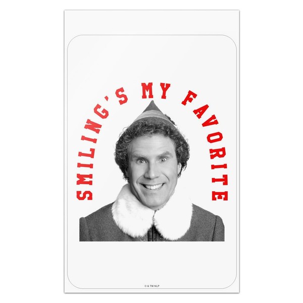 Elf Smiling's My Favorite Home Business Office Sign - Window