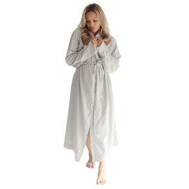 Telegraph Hill Double Layer Seersucker Robe - Soft Microfiber Bathrobe in Taupe - Unisex Small Bathrobe - Perfect for Sauna, Gym, & Home