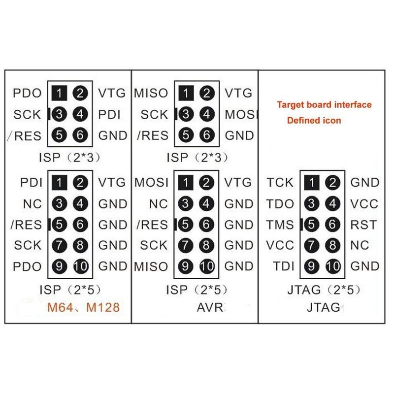 Hailege ATMEL AVRISP USBASP STK500 10 Pin to 6 Pin