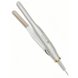 LEMATEEK Mini Flat Iron for Short Hair, 1/2 inch Ceramic Plates, Fast Heating Anti-Frizz, Temperature Adjustable Auto-Off, Travel Size Dual Voltage Mini Hair Straightener, White