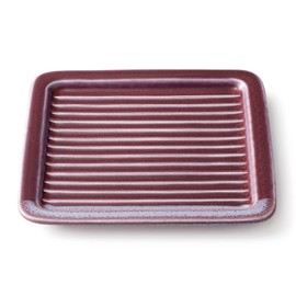 Toast plate that you will want to keep at hand all the time, 6.9 x 6.9 x 6.9 x 0.6 inches (17.6 x 17.6 x 1.5 cm), Purple Mino Ware, The waves on the surface allow steam to escape and enjoy a crisp and