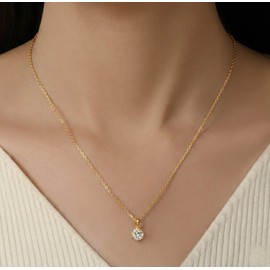 18K moissanite necklace 1 carat 10 parts daily simulant diamond GRA warranty gold / 18K 모이사나이트 목걸이 1캐럿 10부 데일리 시뮬럿 다이아 GRA 보증서 골드