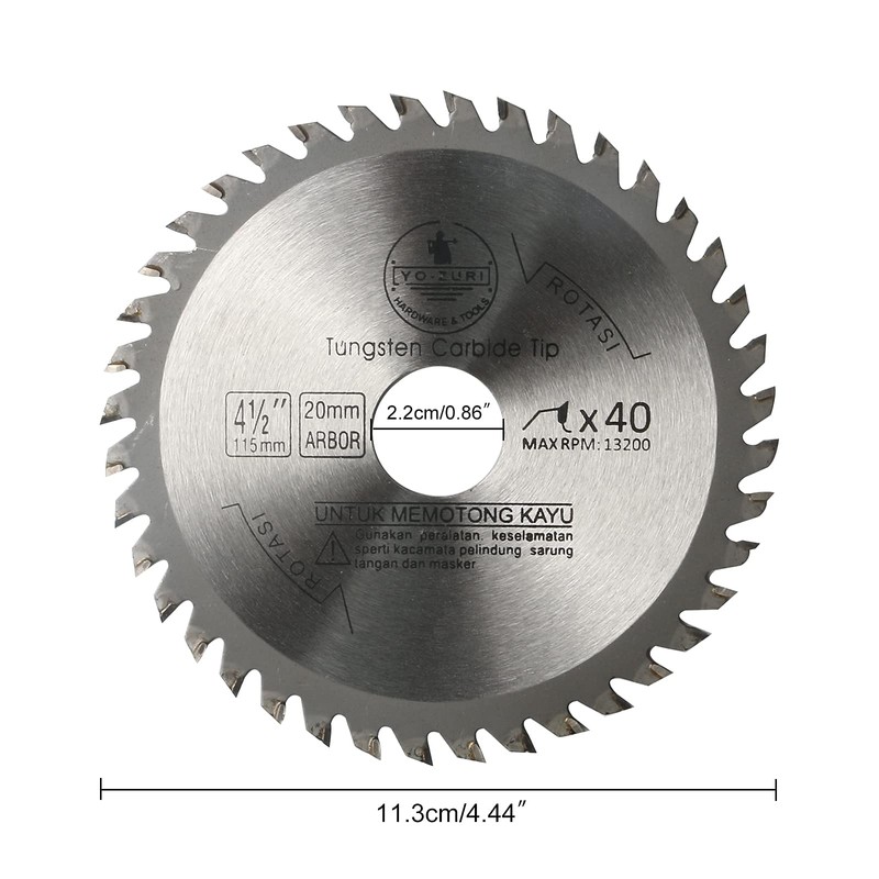 Circular Saw Blade 115mm Wood Cutting Disc 40T Alloy Steel