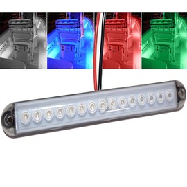 Wave One Marine 8" LED RGBW Surface Mount Courtesy Internal Driver Mount Boat Light | RV Accent | Interior Exterior Deck Transom Cockpit T Top | Waterproof IP67 (8" Round Edge)