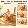 Candy Jar with Lid, Ribbed Amber Glass Tent Shape 7.4oz