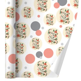 GRAPHICS & MORE Noel Christmas Holly Poinsettias Gift Wrap Wrapping Paper Roll