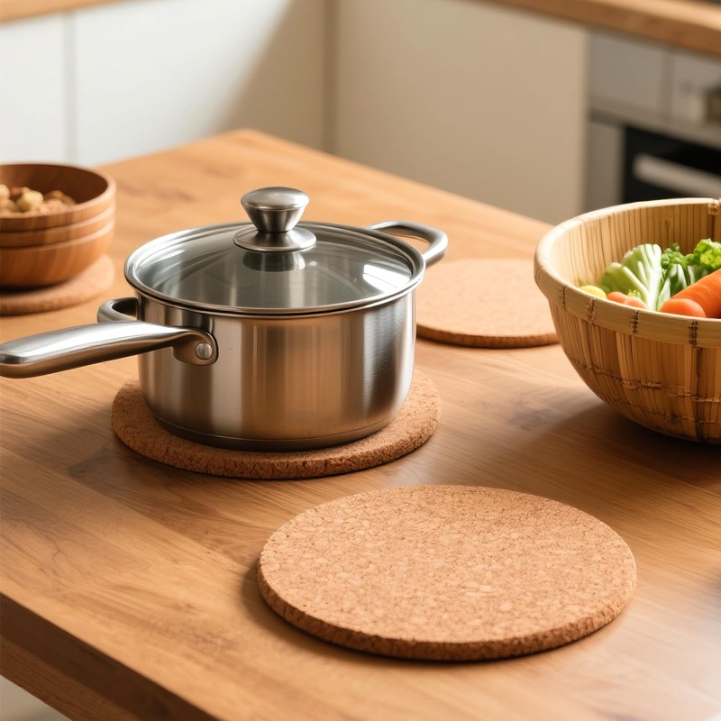 ZEONHEI 10 PCS Non-Slip Cork Trivets Set - 7.5 Inch