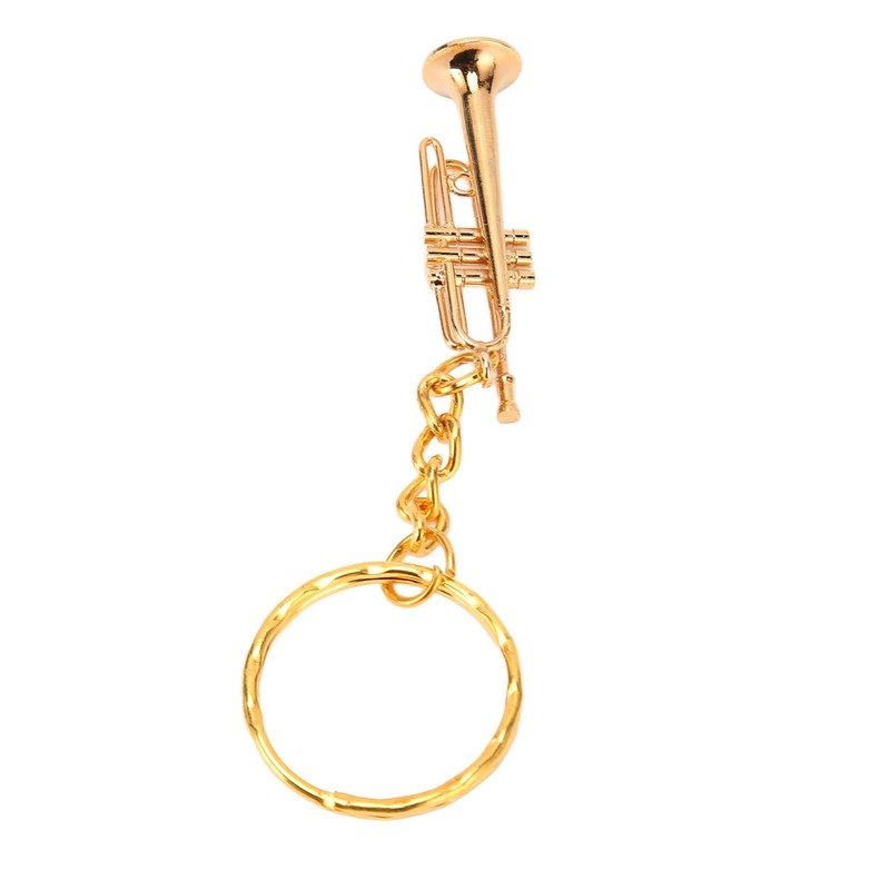 Trumpet Key Chain Pendant Metal Brass Fashionable Stylish Musical Instruments